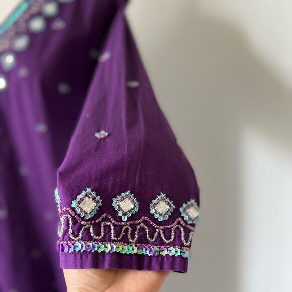 Purple Embellished tunic top - Picture 5 of 6